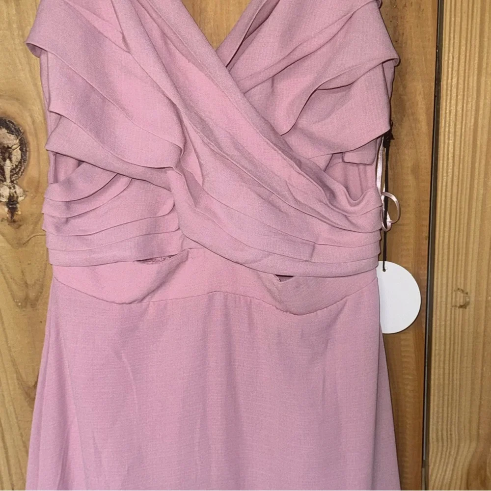 Elegant Pink Ruffled Maxi Dress - Picture 6 of 9